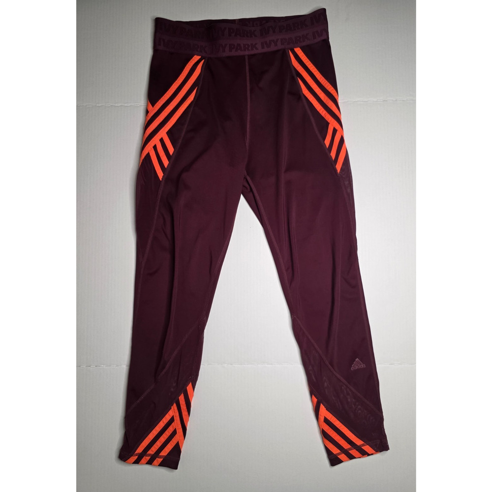 Adidas X IVY PARK Beyoncé Maroon & Solar Orange Striped w/Mesh Panels sz M - Picture 3 of 10